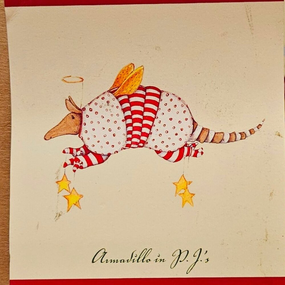 "ARMADILLO IN P.J.'S" ORNAMENT FROM 2002 CHRISTMAS KRINKLES COLLECTION
